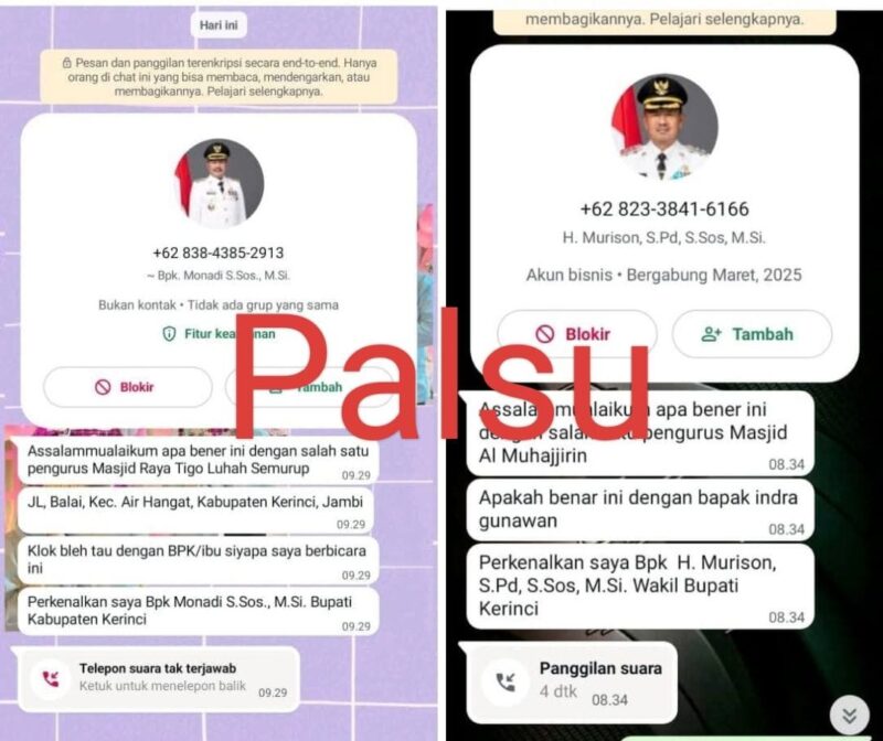 Penipuan Mencatut Nama Bupati dan Wakil Bupati 