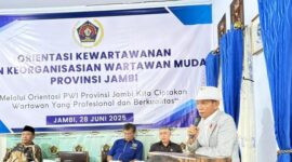 Ridwan Agus DPT Ketua PWI Provinsi Jambi acara Orientasi PWI di Gedung PWI Prov.Jambi