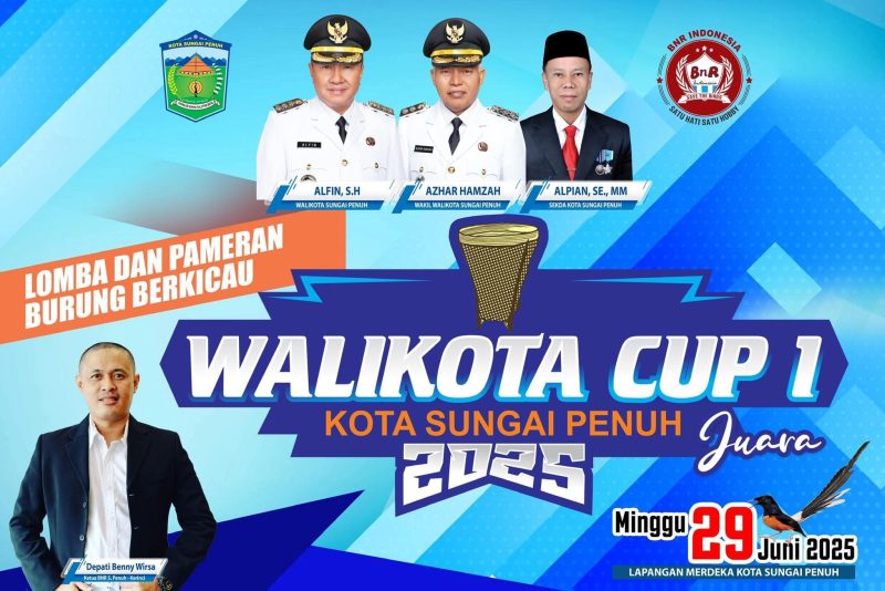 Pameran Burung Berkicau Walikota Cup 1 Kota Sungai Penuh yang akan digelar pada Juni 2025.