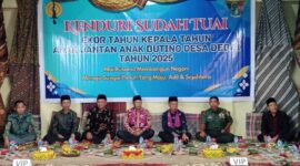 Wakil Walikota Sungai Penuh Azhar Hamzah menghadiri Kenduri Sudah Tuai 2025 di Desa Debai sebagai bentuk syukur atas hasil panen masyarakat.
