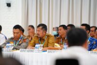 Bupati Kerinci Monadi saat menghadiri Rakor Lintas Sektoral Ketahanan Pangan di Aula Gedung Siginjai, Polda Jambi, Selasa (17/6/2025).