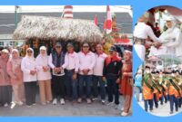 Walikota Sungai Penuh Alfin melepas peserta pawai HUT ke-80 RI.