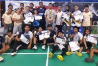 Fhoto Atlit Bulu Tangkis Kota sungai Pada Kejuaraan Provinsi Jamdi Di Kuala Tungkal