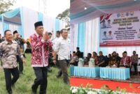 Wawako Sungai Penuh Azhar Hamzah menghadiri pembukaan Bimtek dan Jambore BPD/BA BPDSI se-Provinsi Jambi di Lapangan M 10 Kayu Aro, Kerinci.