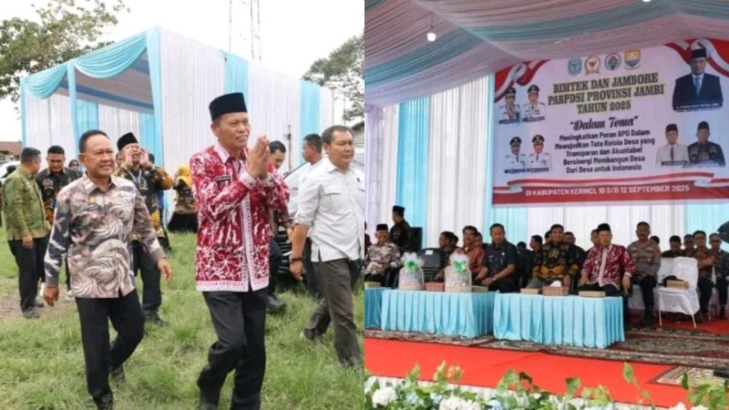 Wawako Sungai Penuh Azhar Hamzah menghadiri pembukaan Bimtek dan Jambore BPD/BA BPDSI se-Provinsi Jambi di Lapangan M 10 Kayu Aro, Kerinci.