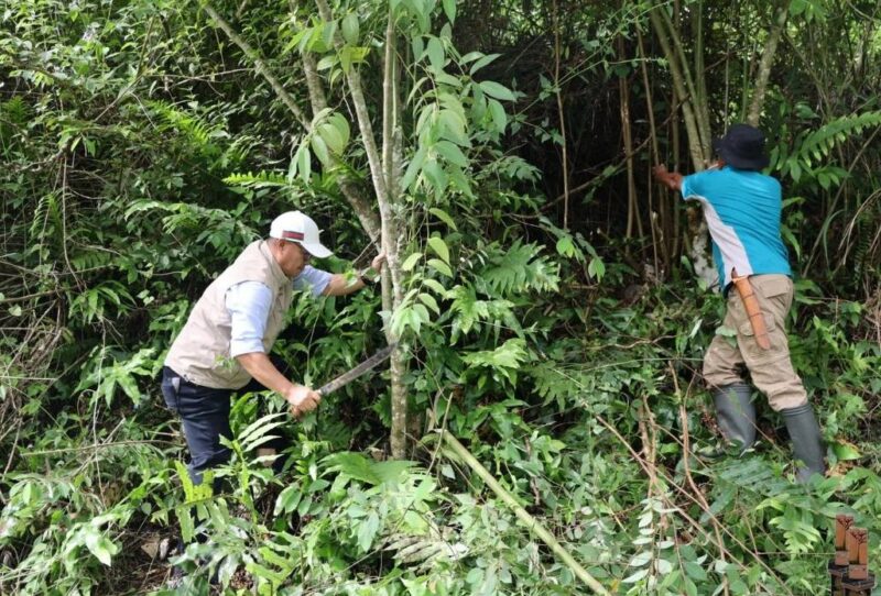 Wali Kota Sungai Penuh Alfin ikut serta bersama warga membersihkan kawasan eks Terminal Kumun, Jumat (24/10).