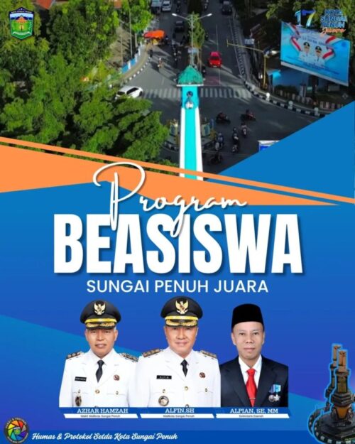 Wali Kota Alfin bersama Wakil Wali Kota Azhar Hamzah saat peluncuran Program Beasiswa Sungai Penuh Juara 2025.