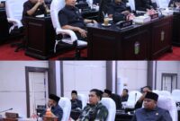 Pimpinan dan Anggota DPRD Kota Sungai Penuh saat mengikuti Rakor Pemberantasan Korupsi bersama DPRD se-Provinsi Jambi di Aula DPRD Kota Sungai Penuh, Kamis (27/11).