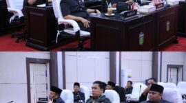 Pimpinan dan Anggota DPRD Kota Sungai Penuh saat mengikuti Rakor Pemberantasan Korupsi bersama DPRD se-Provinsi Jambi di Aula DPRD Kota Sungai Penuh, Kamis (27/11).