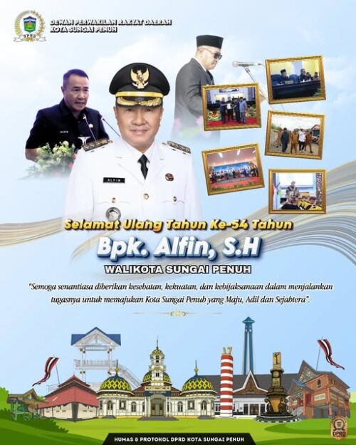 Ketua DPRD Sungai Penuh, Hutri Randa, memberi ucapan selamat HUT Walikota Alfin ke-54.