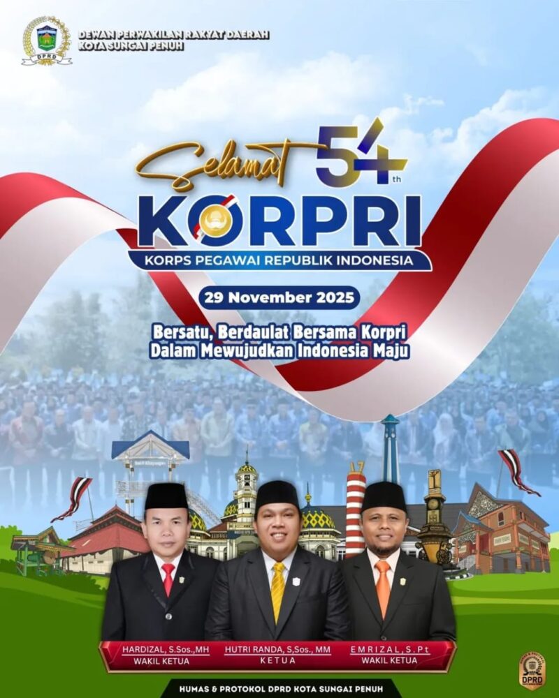 Ketua DPRD Kota Sungai Penuh, Hutri Randa, memberikan apresiasi kepada ASN Korpri di Hari Korpri ke-54.