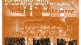 Poster resmi Luhah Rio Jayo menyongsong Kenduri Sko Tahun 2026 dengan tema Adot Lamo Pusako Usang sebagai simbol pelestarian adat dan persatuan masyarakat.