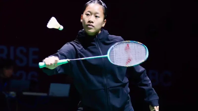 Pebulu tangkis tunggal putri Indonesia, Putri Kusuma Wardani, saat berlaga pada ajang India Open 2026 di New Delhi.