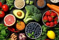 Ilustrasi berbagai makanan alami yang dapat membantu menurunkan tekanan darah tinggi dan menjaga kesehatan jantung.