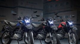Suzuki DR160X 2026 hadir dalam beberapa pilihan warna dengan desain agresif dan lampu depan full LED.
