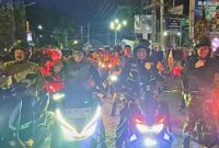 Wali Kota Sungai Penuh, Alfin, bersama Forkopimda saat melakukan patroli pengamanan malam takbiran dan peninjauan kebersihan kota, Jumat (20/03).