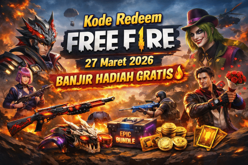 Ilustrasi kode redeem Free Fire 27 Maret 2026 dengan hadiah gratis.(Foto ist)