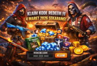 Pemain Free Fire menukarkan kode redeem terbaru 4 Maret 2026 untuk mendapatkan hadiah eksklusif