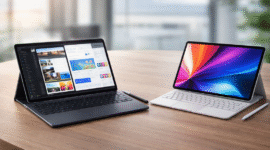 Ilustrasi tablet premium yang dapat menggantikan fungsi laptop pada 2026.