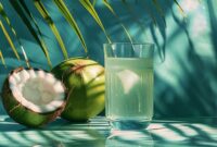 Air kelapa mengandung elektrolit alami yang membantu menghidrasi tubuh saat puasa.