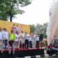 Wakil Ketua Komisi VI DPR RI Andre Rosiade melepas 100 bus mudik gratis Pulang Basamo 2026 menuju Sumatera Barat dari Kompleks DPR RI, Jakarta Pusat, Minggu (8/3/2026).