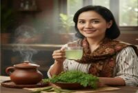 Rebusan daun kelor dikenal sebagai minuman herbal alami kaya nutrisi dan antioksidan.