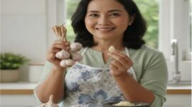 Bawang putih (Allium sativum) mengandung allicin yang bermanfaat bagi kesehatan tubuh.