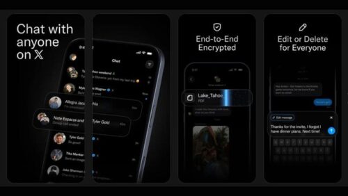Tampilan aplikasi XChat di perangkat iOS yang menghadirkan layanan pesan instan terhubung langsung dengan platform X