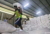 Andi Amran Sulaiman saat meninjau gudang beras Bulog di Karawang, Jawa Barat, Kamis (23/4/2026).