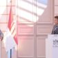 Presiden Prabowo Subianto bersama Presiden Prancis Emmanuel Macron menyampaikan keterangan pers usai pertemuan bilateral di Istana Elysee, Paris. (Youtube Sekretariat Presiden)