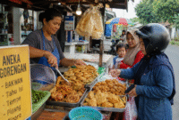 Ilustrasi Jualan Gorengan. (Foto: AI)