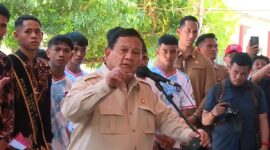 Presiden Prabowo Subianto saat kunjungan kerja di Miangas, Talaud, Sulawesi Utara, Sabtu (9/5/2026).