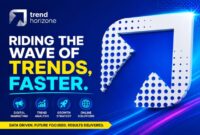 Visual branding Tren Horizon yang menegaskan komitmen perusahaan dalam mengikuti tren dan mempercepat pertumbuhan di industri digital.