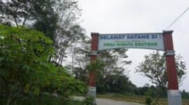 Gapura masuk Desa Wisata Benteng di Ciampea, Bogor, yang dikenal dengan Kampung Cassava.(Foto: Alfi Kholisdinuka/detikcom)