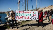 Ilustrasi. aktivis Global Sumud Flotilla (Foto: AFP/CLEMENT MAHOUDEAU)
