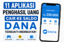 Ilustrasi aplikasi penghasil uang yang menawarkan saldo DANA sebagai hadiah bagi pengguna. ( Foto AI)