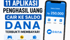 Ilustrasi aplikasi penghasil uang yang menawarkan saldo DANA sebagai hadiah bagi pengguna. ( Foto AI)