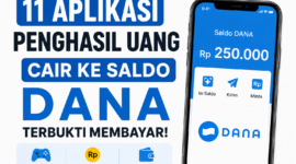 Ilustrasi aplikasi penghasil uang yang menawarkan saldo DANA sebagai hadiah bagi pengguna. ( Foto AI)