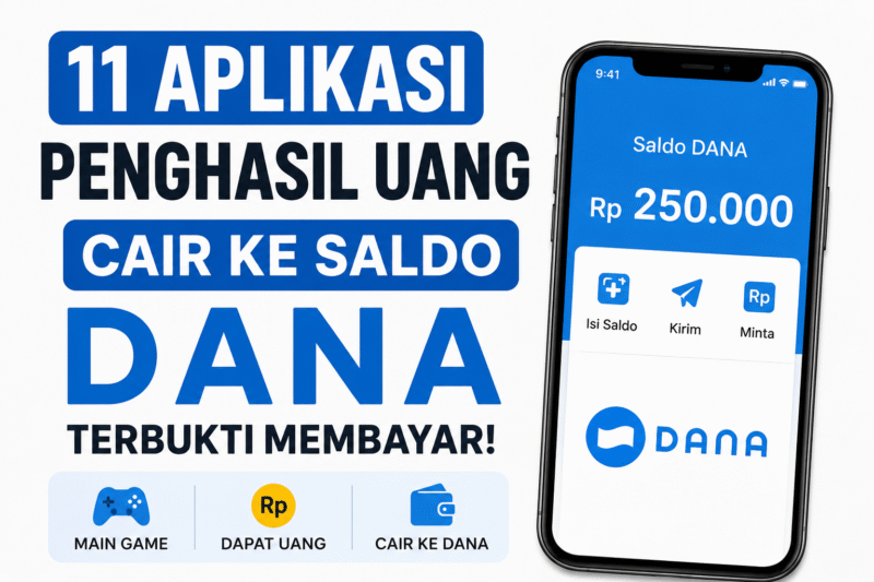 Ilustrasi aplikasi penghasil uang yang menawarkan saldo DANA sebagai hadiah bagi pengguna. ( Foto AI)