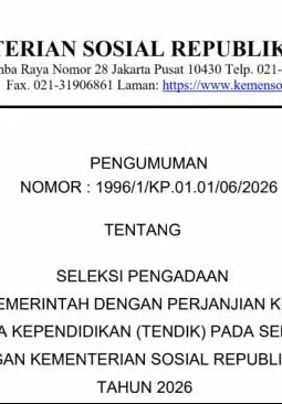 Rekrutmen PPPK Sekolah Rakyat 2026 Resmi Dibuka Kemensos
