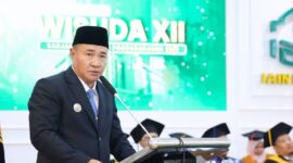 Wako Sungai Penuh Alfin menghadiri dan memberikan sambutan pada Wisuda XII IAIN Kerinci di Aula Digital Perpustakaan IAIN Kerinci, Kamis (18 Juni 2026).