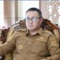 Wali Kota Sungai Penuh Alfin bersama Sekda dan OPD mengikuti rapat kerja DPR RI secara daring dari ruang Sekretariat Daerah.