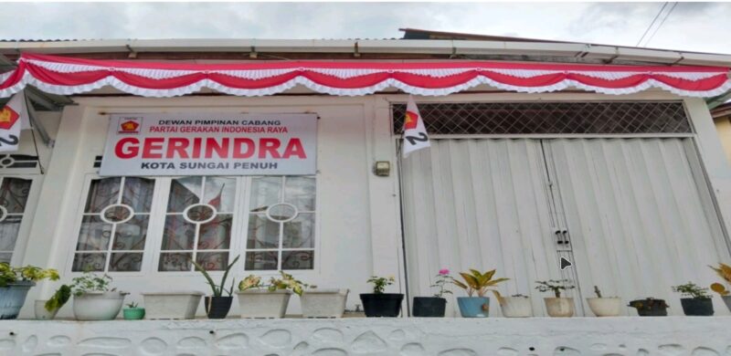 Tampak depan kantor DPC Partai Gerindra Kota Sungai Penuh( Foto : Dok,DPC Partai Gerindra Sungai Penuh)