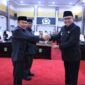 Wali Kota Sungai Penuh Alfin menghadiri rapat paripurna DPRD dengan agenda persetujuan LKPJ Tahun Anggaran 2025 di Aula Paripurna.