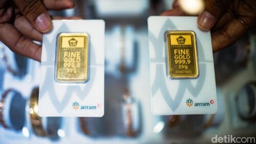 Harga emas Antam hari ini kembali naik Rp 7.000 per gram menjadi Rp 2.612.000.(Ilustrasi/Foto: Andhika Prasetia)
