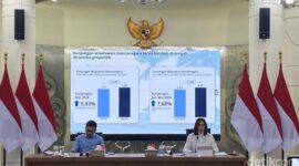 Menteri Pariwisata Widiyanti Putri Wardhana (kanan) bersama jajaran saat konferensi pers memaparkan pertumbuhan kunjungan wisatawan mancanegara di Jakarta, 2026.(Foto : Muhammad Lugas Pribady/detikcom)