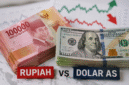Ilustrasi rupiah dan dolar AS saat nilai tukar rupiah mengalami pelemahan.( Foto : Ilustrasi AI )