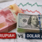Ilustrasi rupiah dan dolar AS saat nilai tukar rupiah mengalami pelemahan.( Foto : Ilustrasi AI )