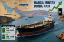 Kapal tanker melintasi Selat Hormuz di tengah ketegangan geopolitik yang mendorong kenaikan harga minyak dunia.