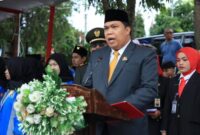 Hutri Randa membacakan teks Proklamasi pada upacara HUT RI ke-81.